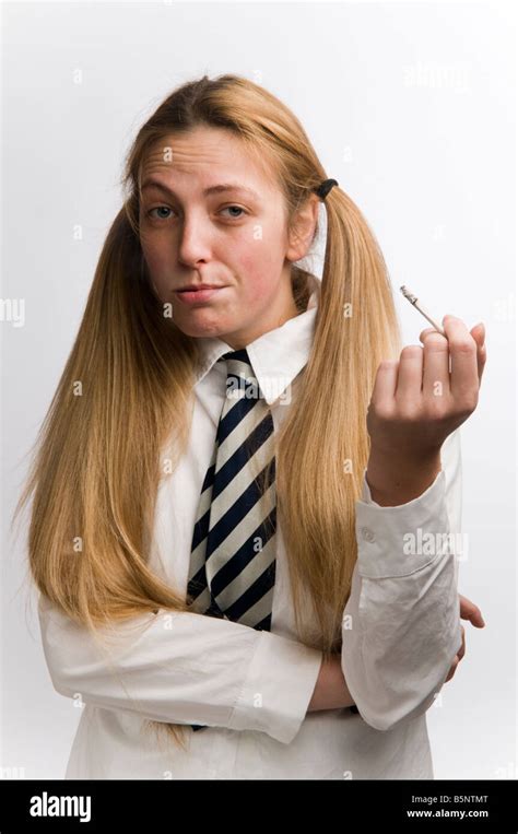 Teenage british schoolgirl in uniform Stock Photos and Images